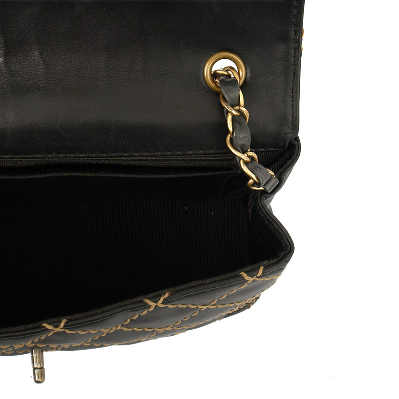 Picture of Chanel Shoulder Bag Wildstitch Flap Bag in Black, Leather