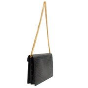 Picture of Saint Laurent Shoulder Bag Cassandre Chain Flap Bag in Black, Exotic Effect Leather