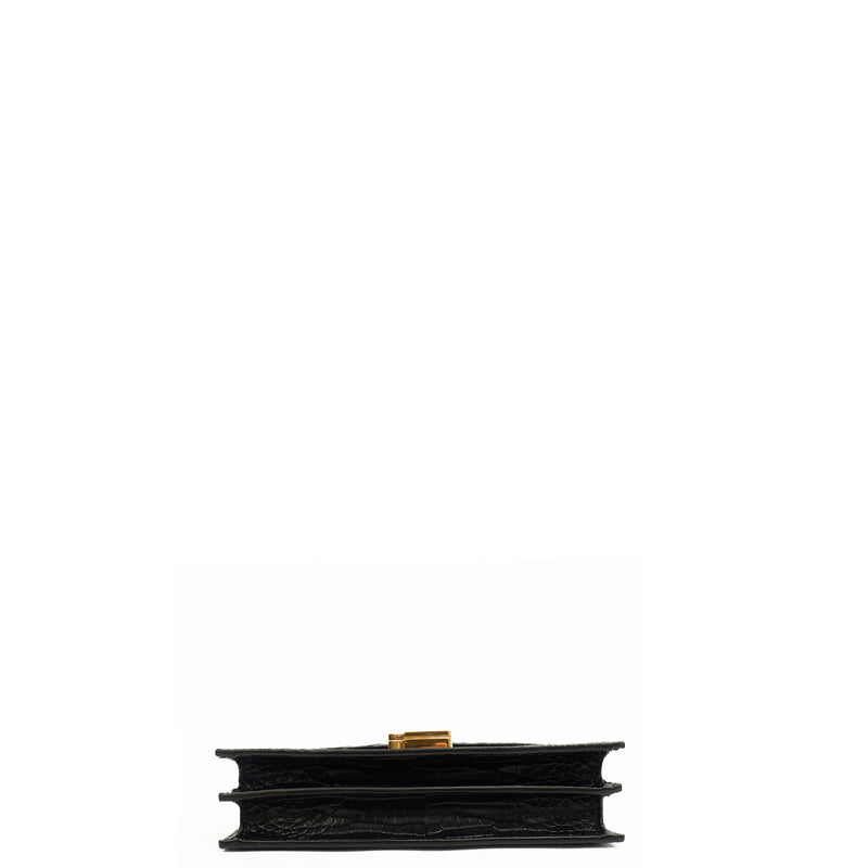 Picture of Saint Laurent Shoulder Bag Cassandre Chain Flap Bag in Black, Exotic Effect Leather