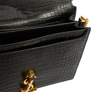 Picture of Saint Laurent Shoulder Bag Cassandre Chain Flap Bag in Black, Exotic Effect Leather