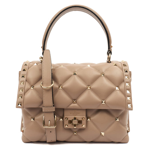 Picture of Valentino Top Handle CandyStud Top Handle in Pink, Calfskin