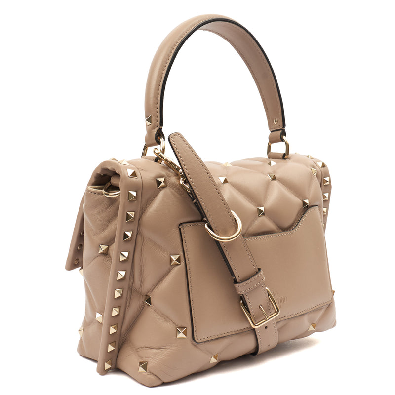 Picture of Valentino Top Handle CandyStud Top Handle in Pink, Calfskin
