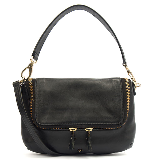 Picture of Anya Hindmarch Cross Body Maxi Zip Crossbody in Black, Leather