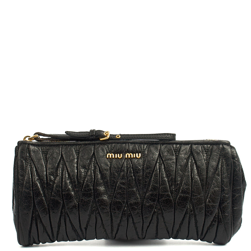 Picture of Miu Miu Clutch Matelasse Clutch in Black, Exotic Effect Leather