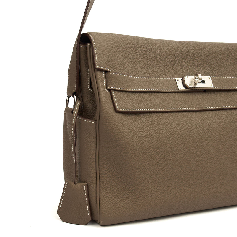 Picture of Hermes Cross Body Kelly Messenger in Etoupe, Togo Leather