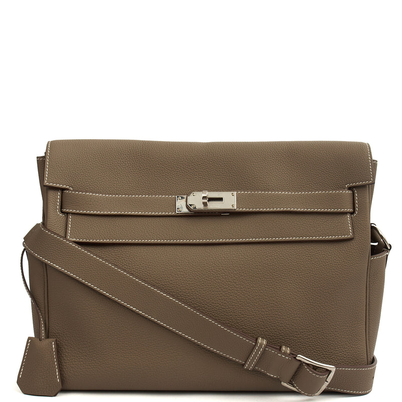 Picture of Hermes Cross Body Kelly Messenger in Etoupe, Togo Leather