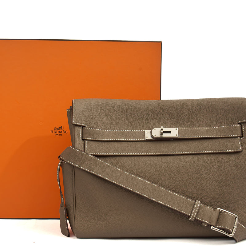 Picture of Hermes Cross Body Kelly Messenger in Etoupe, Togo Leather