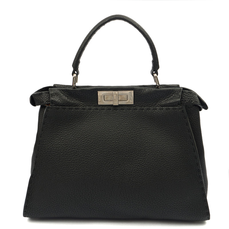 Picture of Fendi Tote Peekaboo - Medium in Black, Leather