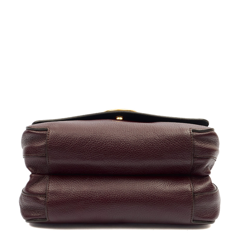 Picture of Mulberry Satchel Amberley in Oxblood, Leather