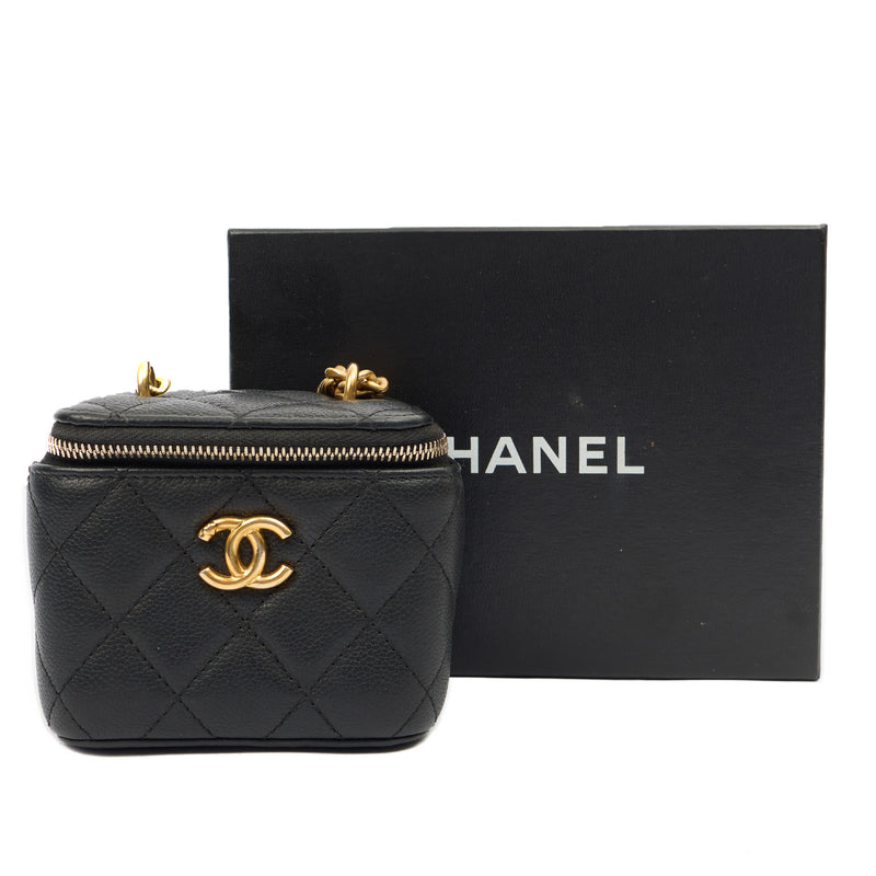 Picture of Chanel Cross Body Vanity Case - Mini in Black, Caviar Leather