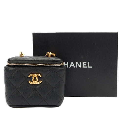 Picture of Chanel Cross Body Vanity Case - Mini in Black, Caviar Leather