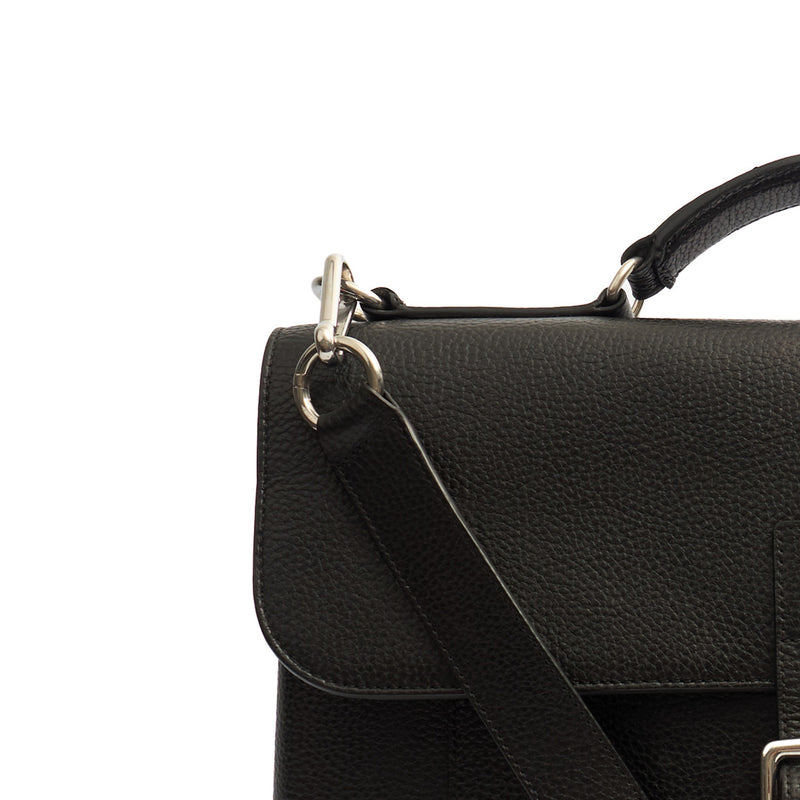 Picture of Mulberry Satchel Chiltern Satchel in Black, Leather