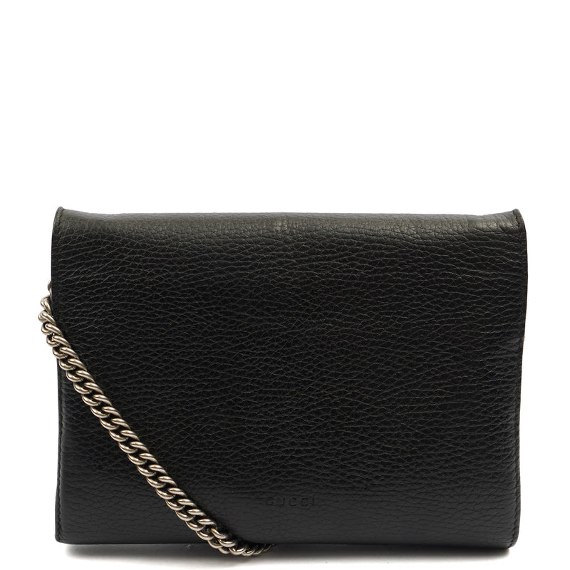 Picture of Gucci Clutch Dionysus Chain Wallet in Black, Leather