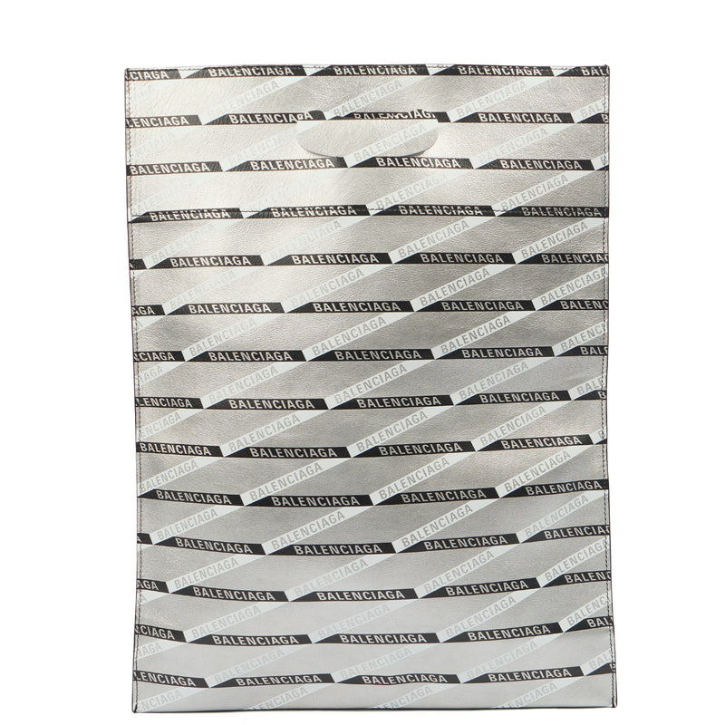 Picture of Balenciaga Clutch Supermarket Shopper in Metallic, Leather