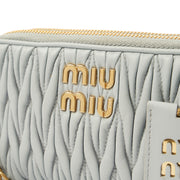 Picture of Miu Miu Cross Body Matelasse Crossbody in Blue, Leather