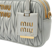 Picture of Miu Miu Cross Body Matelasse Crossbody in Blue, Leather