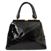 Picture of Saint Laurent Top Handle Majorelle in Black, Patent Leather