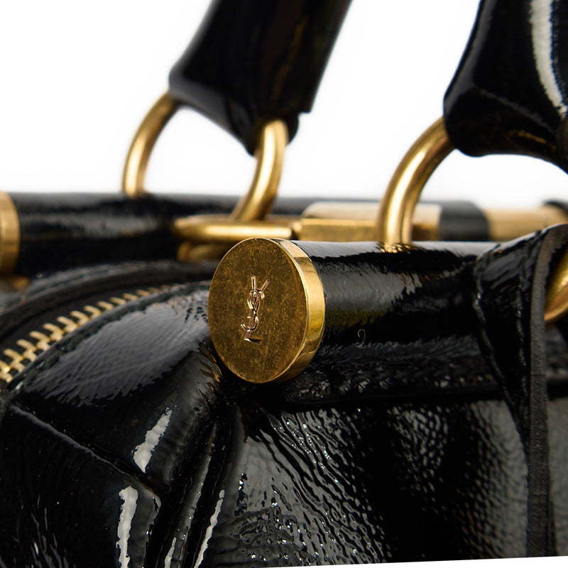 Picture of Saint Laurent Top Handle Majorelle in Black, Patent Leather