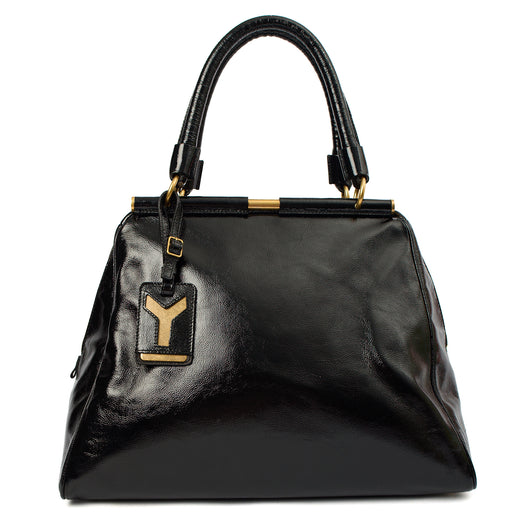 Picture of Saint Laurent Top Handle Majorelle in Black, Patent Leather