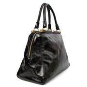 Picture of Saint Laurent Top Handle Majorelle in Black, Patent Leather