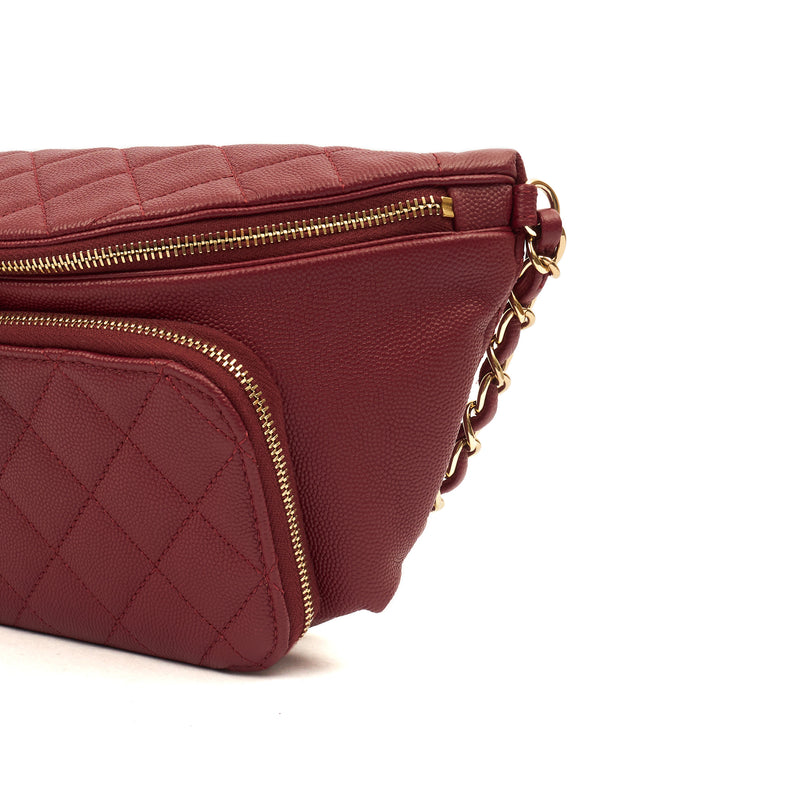 Picture of Chanel Cross Body Belt Bag in Red, Caviar Leather
