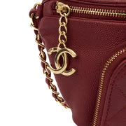 Picture of Chanel Cross Body Belt Bag in Red, Caviar Leather