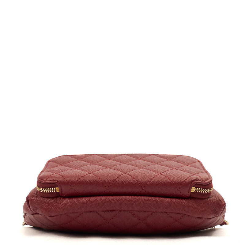 Picture of Chanel Cross Body Belt Bag in Red, Caviar Leather