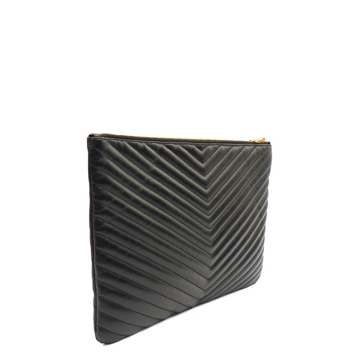 Picture of Saint Laurent Clutch Cassandra Clutch in Black, Leather