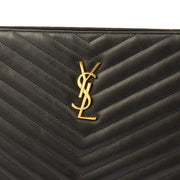 Picture of Saint Laurent Clutch Cassandra Clutch in Black, Leather