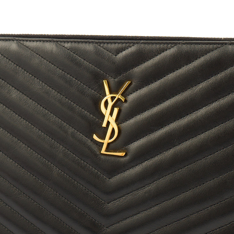 Picture of Saint Laurent Clutch Cassandra Clutch in Black, Leather