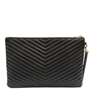 Picture of Saint Laurent Clutch Cassandra Clutch in Black, Leather