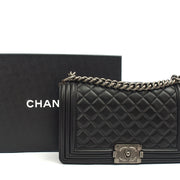 Picture of Chanel Shoulder Bag Boy - Medium in Black, Lambskin Leather