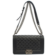 Picture of Chanel Shoulder Bag Boy - Medium in Black, Lambskin Leather
