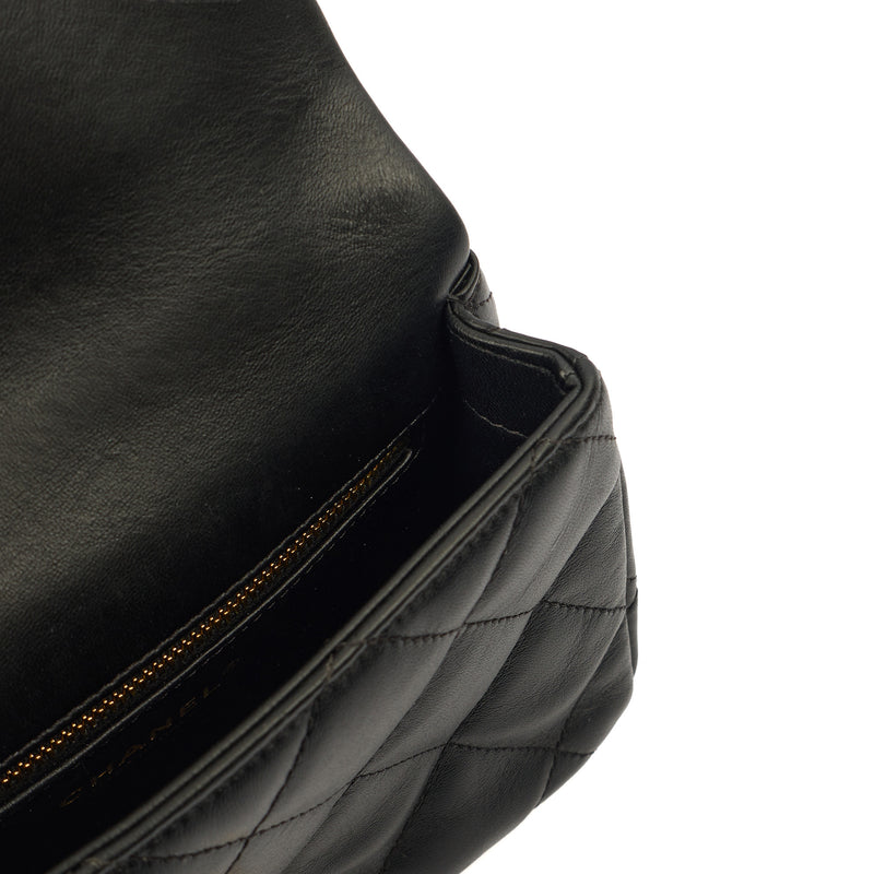Picture of Chanel Top Handle Flap Bag with Top Handle - Small in Black, Lambskin Leather