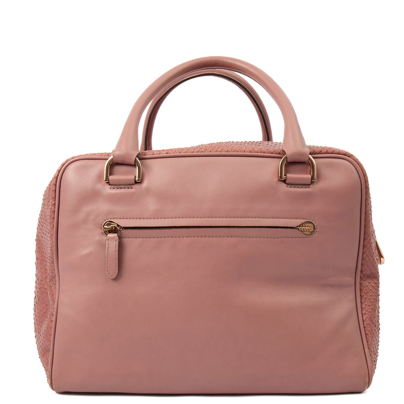 Picture of Mulberry Top Handle Clipper Holdall in Pink, Calfskin Leather