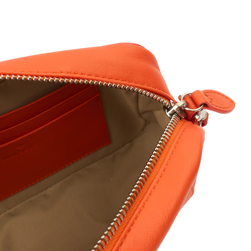 Picture of Mulberry Cross Body Blossom Pochette with strap  in Orange, Leather