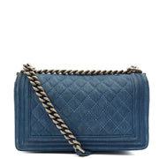 Picture of Chanel Shoulder Bag Boy - Medium in Blue, Fabric