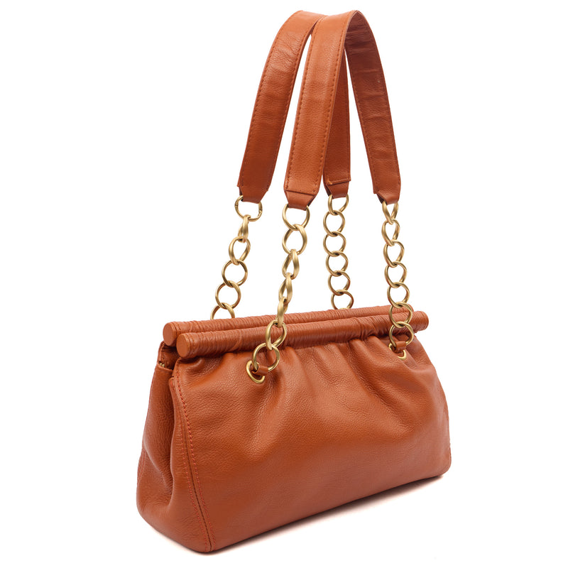 Picture of Chanel Shoulder Bag Shoulder Bag in Orange, Calfskin Leather
