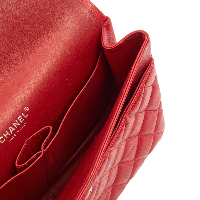 Picture of Chanel Shoulder Bag Classic Double Flap - Large in Red, Caviar Leather
