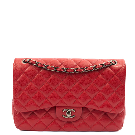 Picture of Chanel Shoulder Bag Classic Double Flap - Large in Red, Caviar Leather