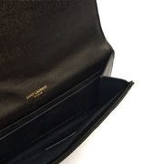 Picture of Saint Laurent Clutch Envelope Flap Pouch in Black, Calfskin Leather