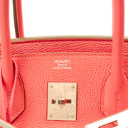 Picture of Hermes Tote Birkin 30 in Rose Lipstick, Togo Leather