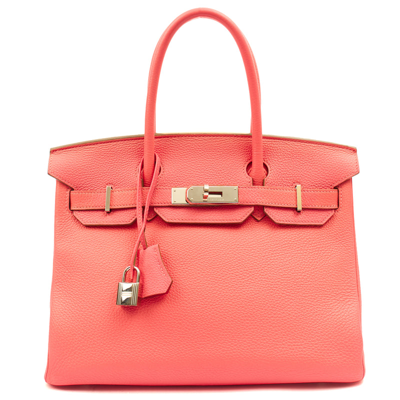 Picture of Hermes Tote Birkin 30 in Rose Lipstick, Togo Leather