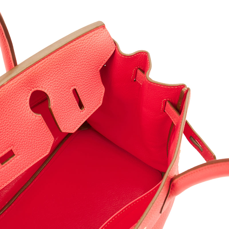 Picture of Hermes Tote Birkin 30 in Rose Lipstick, Togo Leather