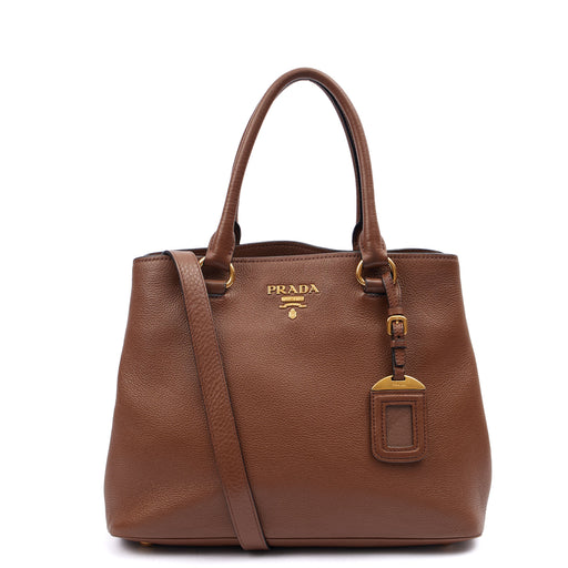 Picture of Prada Cross Body Tote in Brown, Leather