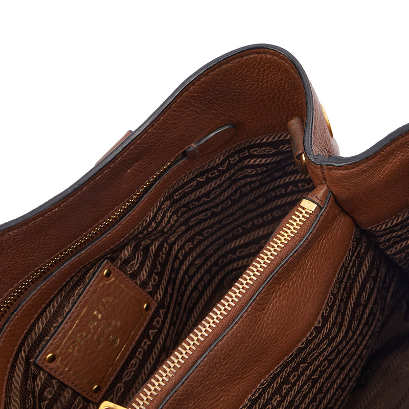 Picture of Prada Cross Body Tote in Brown, Leather