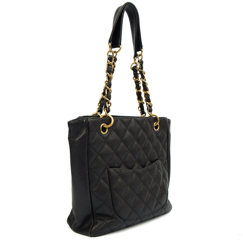 Picture of Chanel Tote Petite Shopping Tote in Black, Caviar Leather