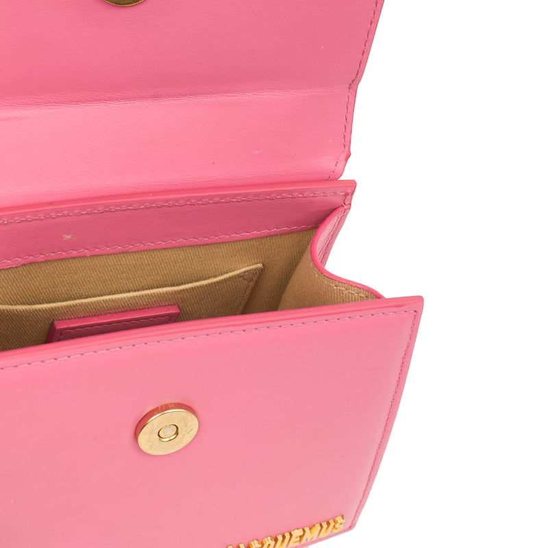 Picture of Jacquemus Top Handle Le Chiquito in Pink, Leather