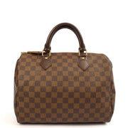 Picture of Louis Vuitton Top Handle Speedy 30 in Damier Ebene, Canvas
