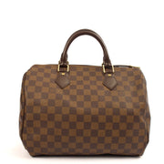 Picture of Louis Vuitton Top Handle Speedy 30 in Damier Ebene, Canvas